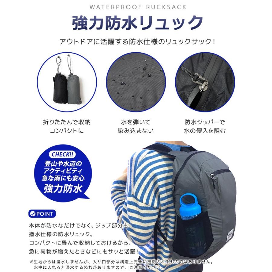 リュック 防水 バックパック 大容量 防災 18L リュックサック A4 軽量