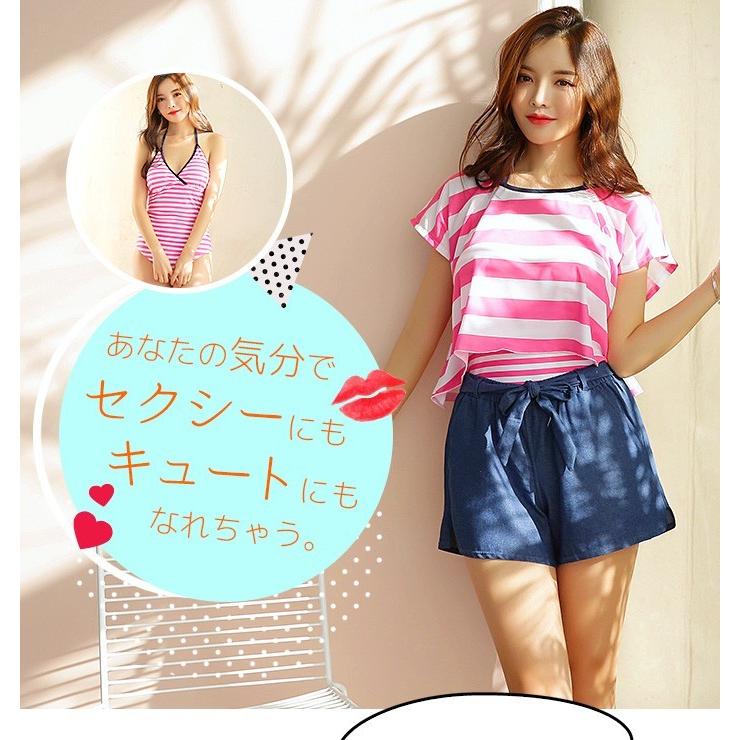 水着 タンキニ水着 レディース 上下 ボーダーTシャツ 4点セット 水着 タンキニ水着 レディース 上下 ボーダーTシャツ 4点セット