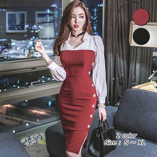 キャバドレス ワンピース ギャザー くびれ スリット 愛らしい 柔らか 伸縮性 フィット感 バラ レッド ブラック Graxia グラシア Gr104 1012 Graxia 通販 Yahoo ショッピング