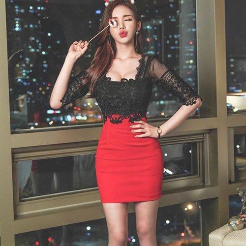 キャバドレス ワンピース ウエストライン カット ボディライン 刺繍 胸元 ミニ丈 レース 艶やか ブラック S M L Xl Graxia グラシア Gr104 1375 Graxia 通販 Yahoo ショッピング