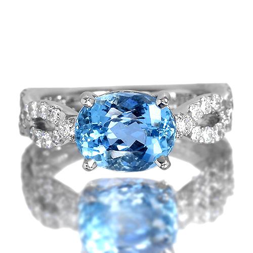 サンタマリアアクアマリン 2.36ct ダイヤモンド プラチナ リング（指輪 