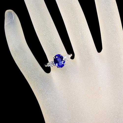 タンザナイト 1.88ct ダイヤモンド 0.18ct プラチナ リング(指輪)【品質保証書/宝石鑑別書】天然石希少宝石ジュエリーREJOUの画像