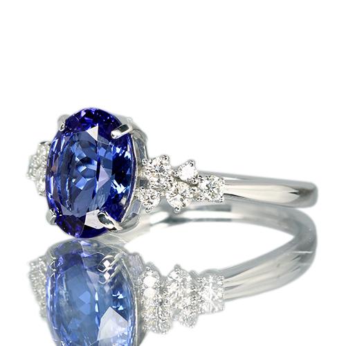 タンザナイト 1.88ct ダイヤモンド 0.18ct プラチナ リング(指輪)【品質保証書/宝石鑑別書】天然石希少宝石ジュエリーREJOUの画像