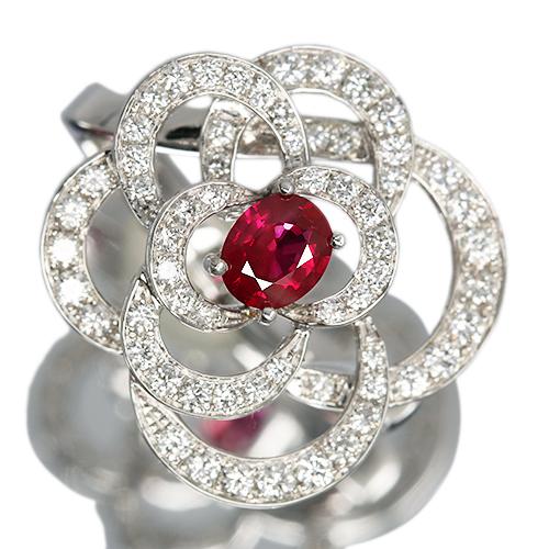 ミャンマー産（ビルマ産）ピジョンブラッドルビー 0.4ct ダイヤモンド