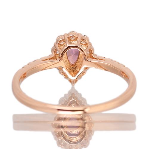 パパラチアサファイア 0.3ct ダイヤモンド ピンクゴールド リング(指輪 