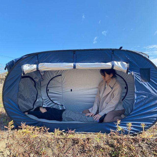 送料無料！災害対策カプセルテント (縦置き 横置き 簡易テント 防災テント 簡単設置 高さ180cm ポップアップ式 )