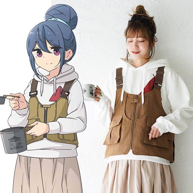 ゆるキャン△リンのキャンプベスト (メンズ レディース コットン ゆるキャン△リンのキャンプベスト (メンズ レディース コットン