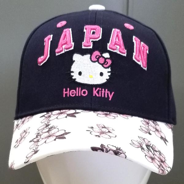 ロビン・ルス×ハローキティ「JAPAN CAP／桜フェイス」  (Robin Ruth Hello Kitty コラボ キャップ 帽子 キティバッグ  野球帽 JAPAN柄 日本 日本土産)｜premium-pony｜02