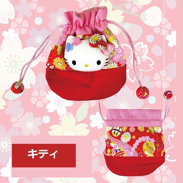 さんりおきゃらくたーず 和・フェイス巾着 爆買 サンリオ公式グッズ