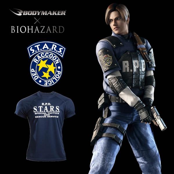 BIOHAZARD S.T.A.R.S. BM・DRYハーフスリーブ（バイオハザード/BODYMAKER/ボディメーカー/半袖Tシャツ/速乾/伸縮/ポリエステル/ポリウレタン/スポーツ）｜premium-pony