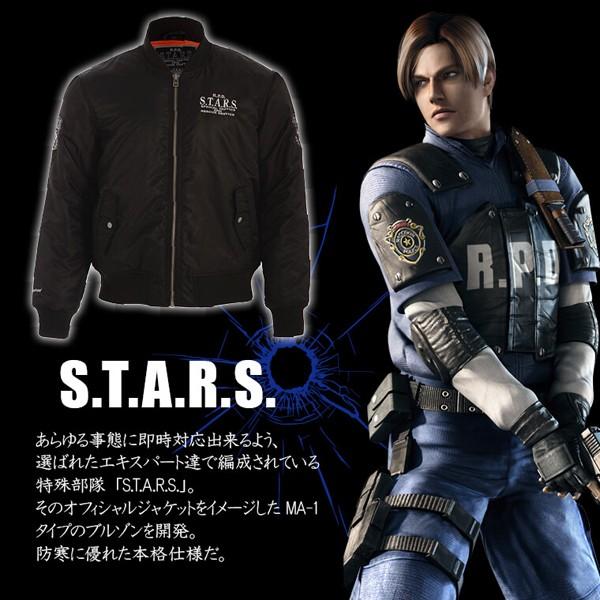 BIOHAZARD S.T.A.R.S. BMジャケット Type.MA-1 (バイオハザード メンズ 防寒アウター ミリタリー仕様 ブルゾン ブラック 黒 カプコン）｜premium-pony｜07