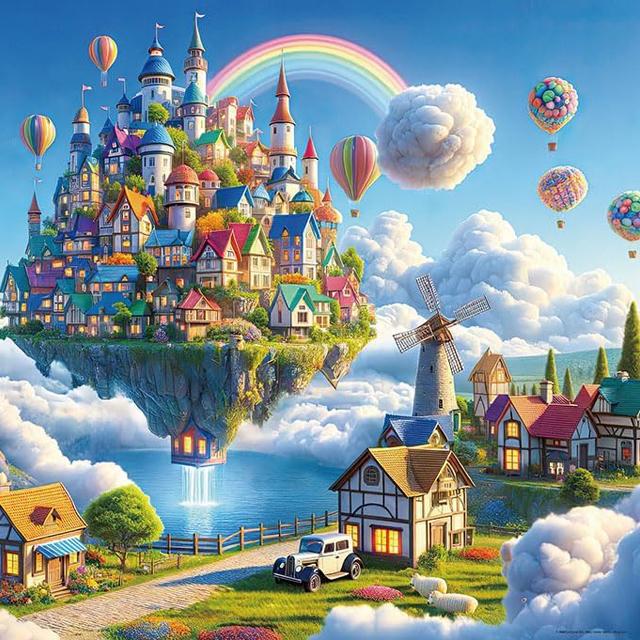 ジグソーパズル アトリエファンタジー ファンタジーアートジグソー アレキサンダー 「天空に浮かぶ町」1000P