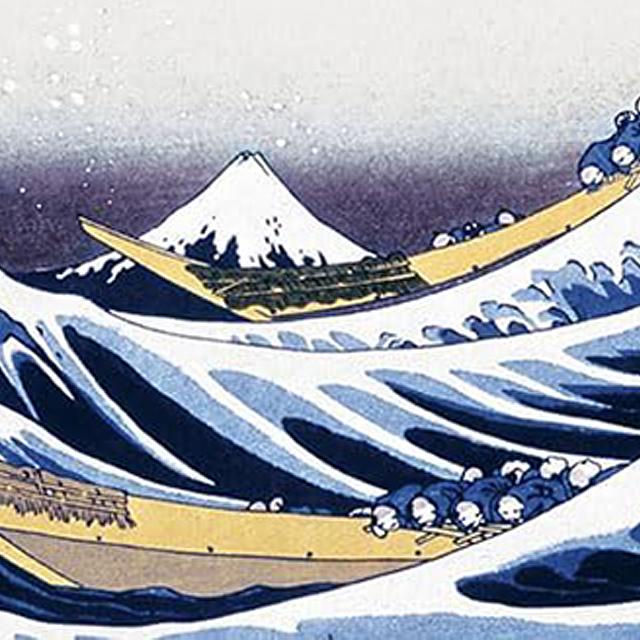 爆買 ジグソー日本の名画「葛飾北斎 波間の富士 --冨嶽三十六景 神奈川