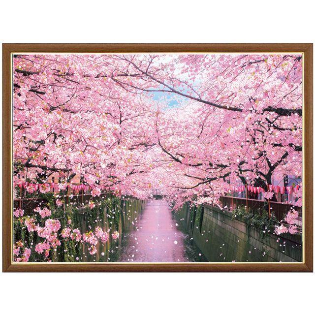 ジグソー日本の風景「目黒川の桜並木」フレームセット(600P ジグソー日本の風景「目黒川の桜並木」フレームセット(600P