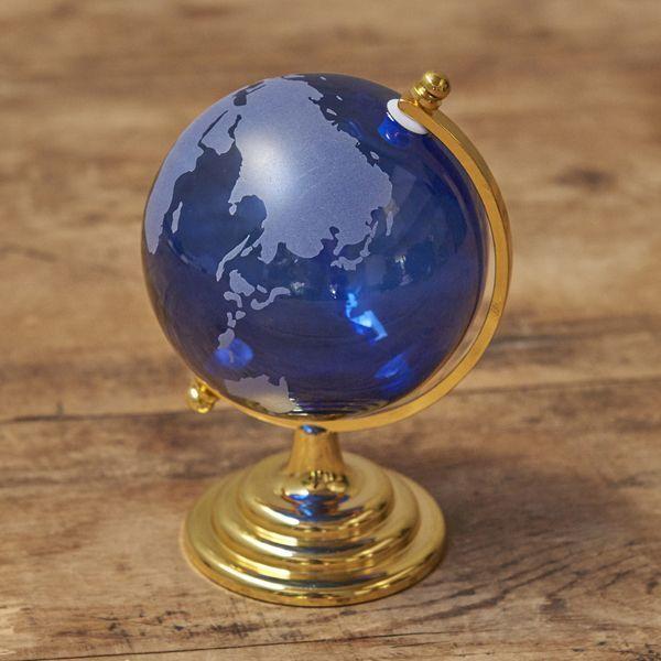 インテリアガラス地球儀ブルー (FunScience 卓上地球儀 ガラス製地球儀