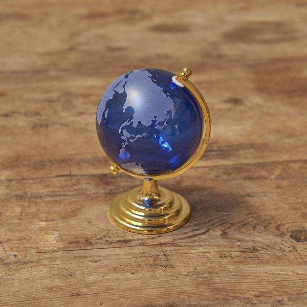 インテリアガラス地球儀ブルー (FunScience 卓上地球儀 ガラス製地球儀