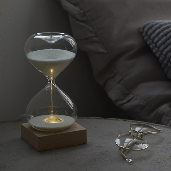 砂時計LEDライト付15分計 (卓上インテリア ガラス小物 光る砂時計