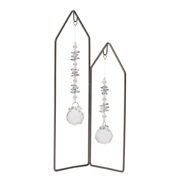 サンキャッチャーハウス（スタンド付） (置き型 卓上 虹色 プリズム