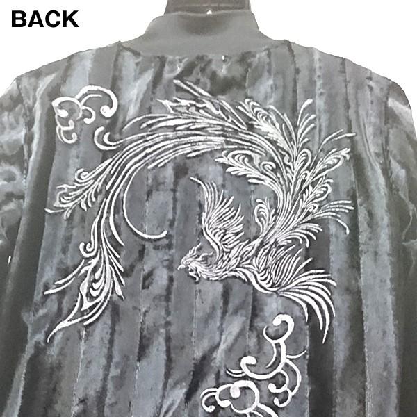 絡繰魂「トライバル鳳凰ベロアセットアップ」(メンズ 和柄 ジャージ上下セット ベロア素材 男性部屋着 カジュアル からくりだましい)