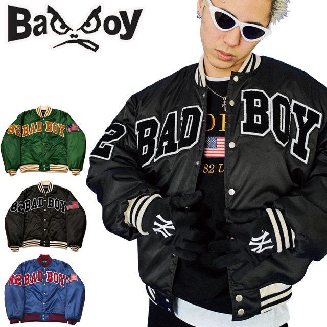 BADBOYロゴワッペン オーバーサイズヴァーシティジャケット (ブルゾン 