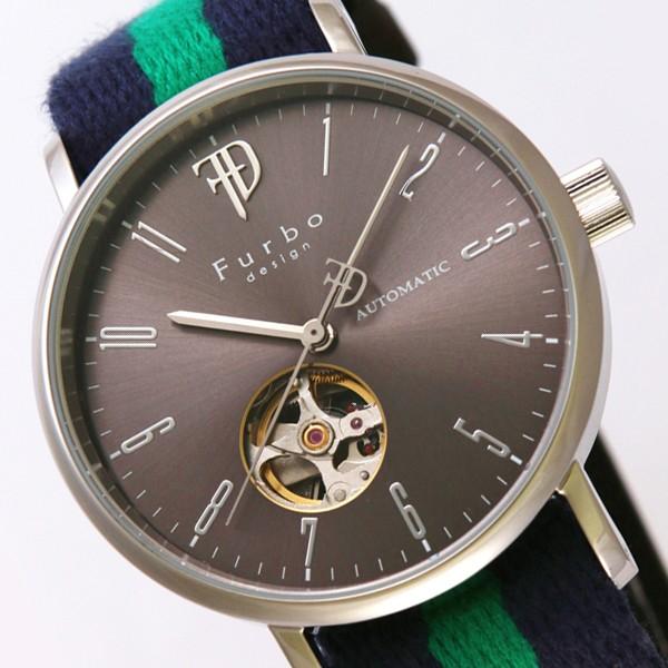 送料無料FURBO DESIGN自動巻きメンズウォッチ「F2001」ネイビー