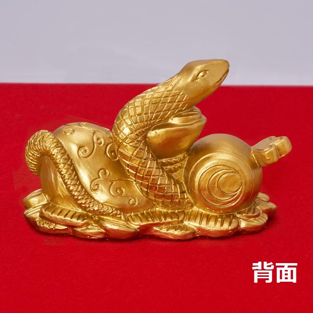 ヘビ 蛇 置物「金持神社でご祈祷された金運黄金縁起物 巳 へび」金運
