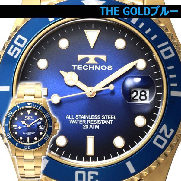 TECHNOS[テクノス]20気圧防水グランドオーシャンTHE GOLD (腕時計 蓄光 