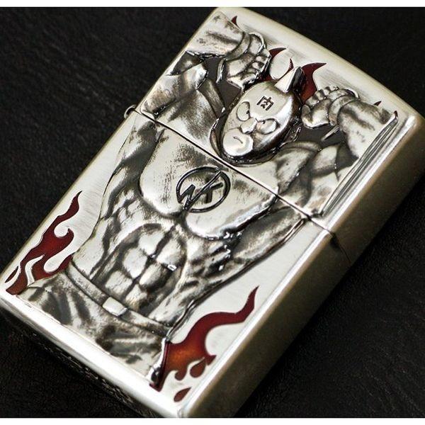 キン肉マン40周年記念メタルレリーフZIPPO(ダブルデザイン 躍動感 立体感 スクリーン 悪魔将軍 イブシ仕上げ エッチング)｜premium-pony｜02