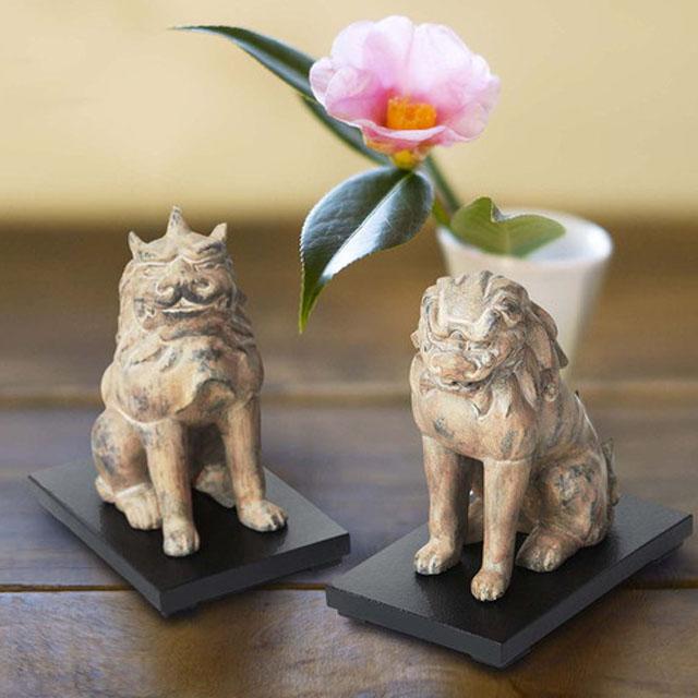 ミニ仏像TanaCOCORO[掌]WOOD「 狛犬」 (木彫 卓上ミニ仏像 仏像