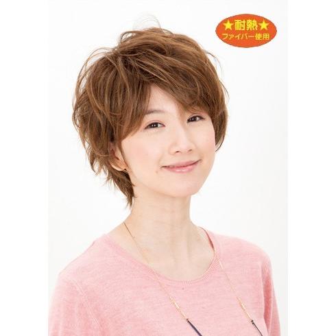 Lapin d'or レディースウィッグ ラッフルショート(ミルキーブラウン