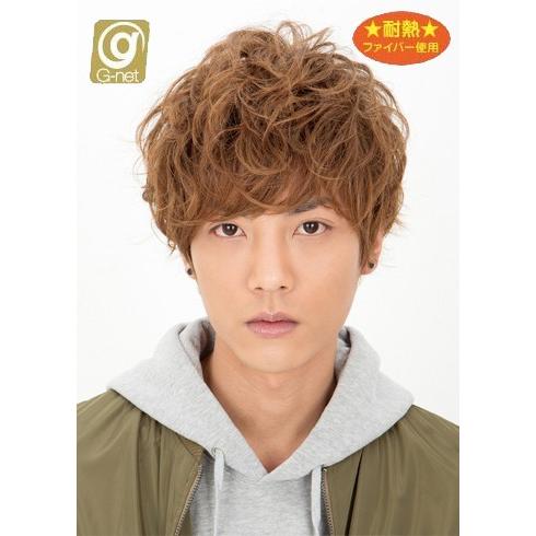 Lapin dor Homme メンズウィッグ ラフグランジ(ミルキーブラウン)(ラパンドアール/フルウィッグ/髪/自然/ヘアー） Lapin d'or Homme メンズウィッグ ラフグランジ(ミルキーブラウン