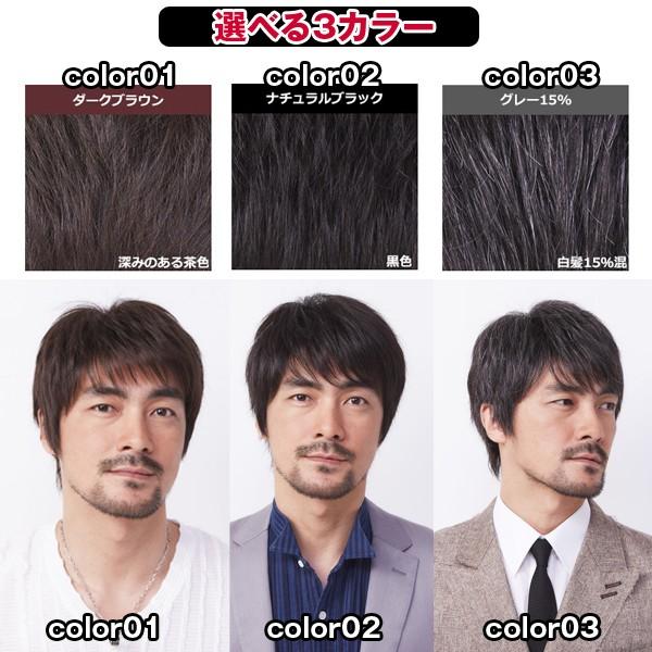 メンズウィッグ「オム・リーブル」カジュアルスタイル03 グレー白髪