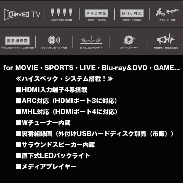 48Vカーブ型地デジ・BS/CS FULLHDサウンド液晶テレビ(曲面テレビ