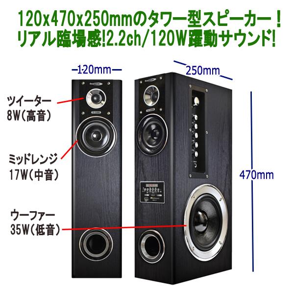 Vabel［ヴァベル］2.2ch重低音アンプ内蔵スピーカーシステム120W