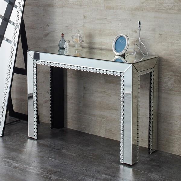 クリスタル装飾 テーブル ミラー家具 ミラーコンソールテーブル 幅101cm｜おしゃれインテリア 家具通販 Y
