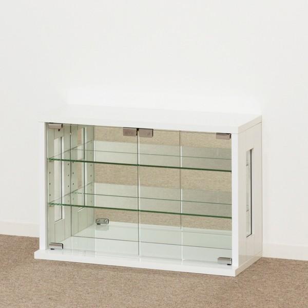 送料込!卓上コレクションケース横型/ホワイト(背面ミラー,後面ミラー