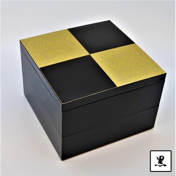 重箱「市松GOLD6.5寸二段オードブル重（中子付）」 (日本製 おせちお