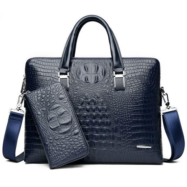 クロコ型押しダブルファスナー トートバッグ＋財布プレゼント (W