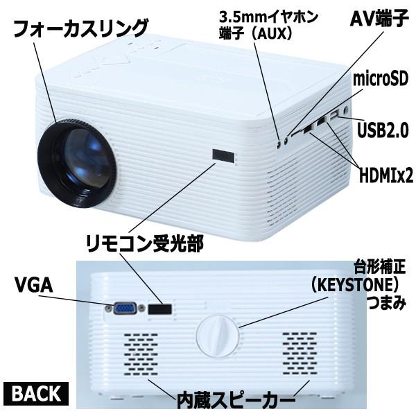 DVDプレイヤー一体型コンパクトLEDプロジェクター[El-90028] (小型 家庭用 リビング スクリーン VGA HDMI  最大170インチ PC スマホ ゲーム機 Blu-ray）｜premium-pony｜06