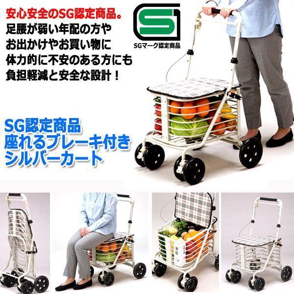 SG認定商品 座れるブレーキ付きシルバーカート (母の日 父の日