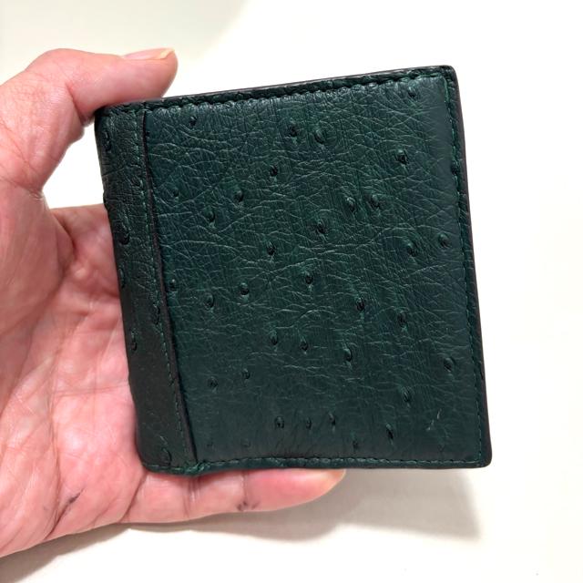 オーストリッチミニマム2つ折財布 爆買 父の日 ミニ財布 二つ折り財布
