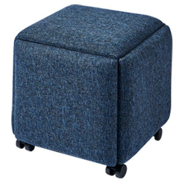 スツール 猫脚 ブルー 和柄 龍 ドラゴン オットマン 補助椅子