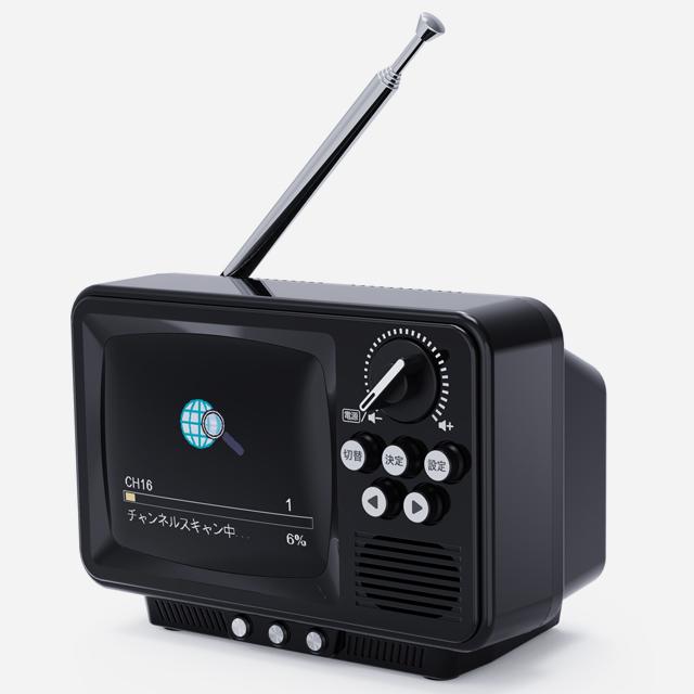 ブラウン管テレビ　アナログ　6色テレビ コンパクトタイプ WINTECH昭和レトロなブラウン管テレビのようなワンセグTV＆