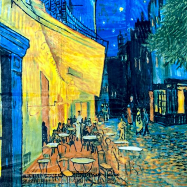 140×200cm 毛布 (日本製 大阪泉大津産 「名画 夜のカフェテラス毛布