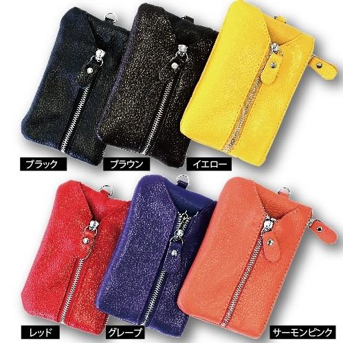 本革製ウォレット機能6連キーケース（メンズ/財布/牛革/レザー/小銭