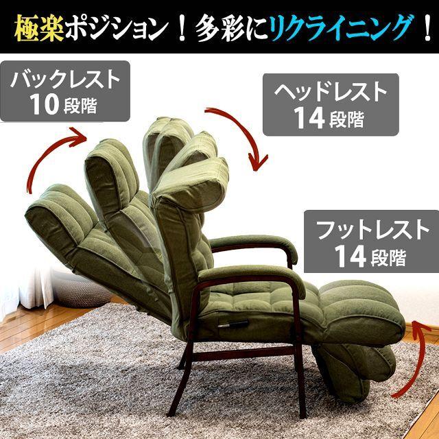 敬老の日 座ったままリクライニングできる全身フィットリビングチェア「コンフォール」フットレストタイプ (ソファ 座椅子 アームレスト 昼寝 ロングチェア)_8