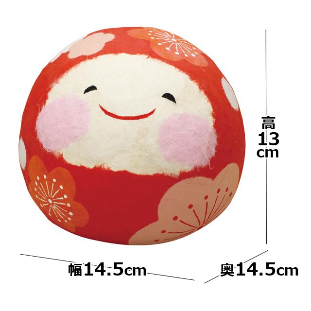 日本製 達磨 （ちぎり和紙 花笑みだるま 大）開運祈願 招福 だるま人形