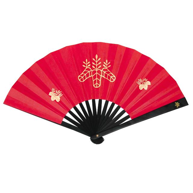鉄扇8寸／豊臣秀吉 金家紋入（扇子袋付き 赤鉄扇 尾形刀剣 武将 太閤桐 五七の桐 花押 縁起物 出世栄達 護身用 外国人 お土産 扇子袋付き ...