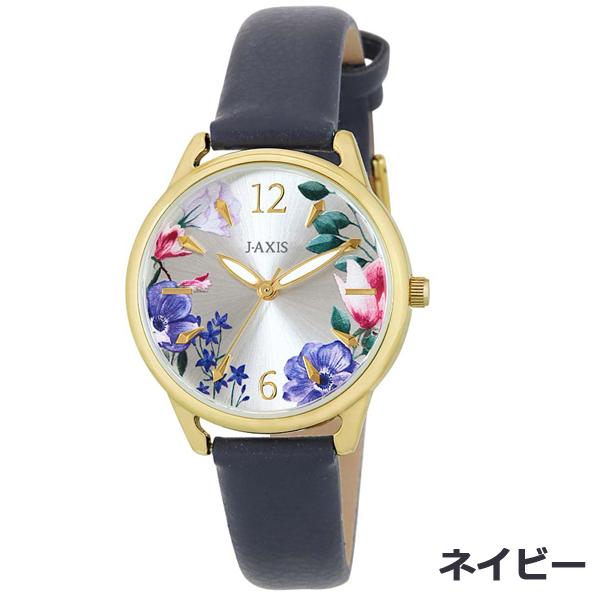 艶めくフラワーラウンドウォッチ(レディース 腕時計 花柄 アナログ