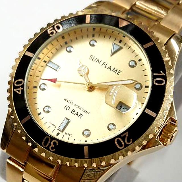 日本製メンズ10気圧防水スポーツメタルウォッチ（男性用 紳士用 腕時計